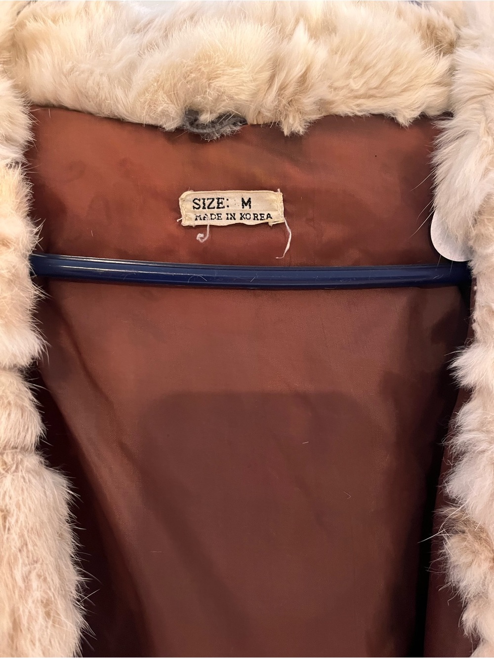 Vintage Cream Rabbit Fur Coat - Picture 2 of 7
